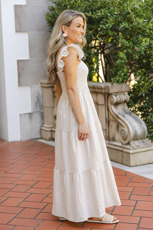 Kara Smock Maxi, Lt. Taupe