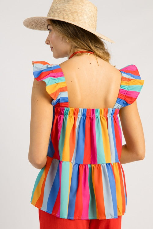 Rainbow Stripe Tank, Multi