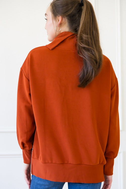 Can't Resist Zip Tunic, Rust