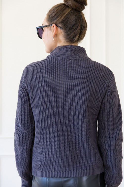 Midnight Zip Up Sweater