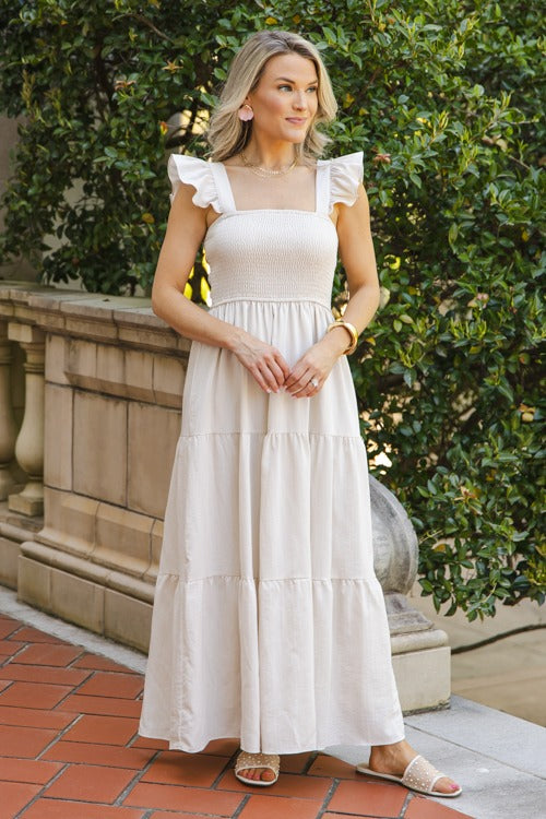 Kara Smock Maxi, Lt. Taupe