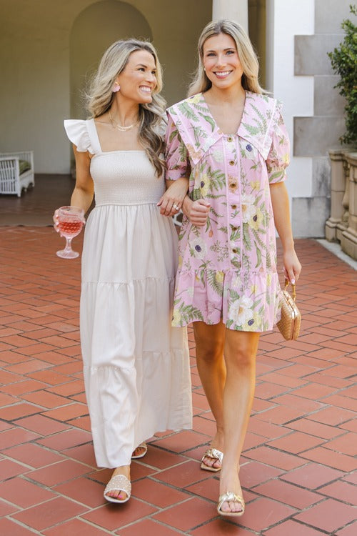 Kara Smock Maxi, Lt. Taupe