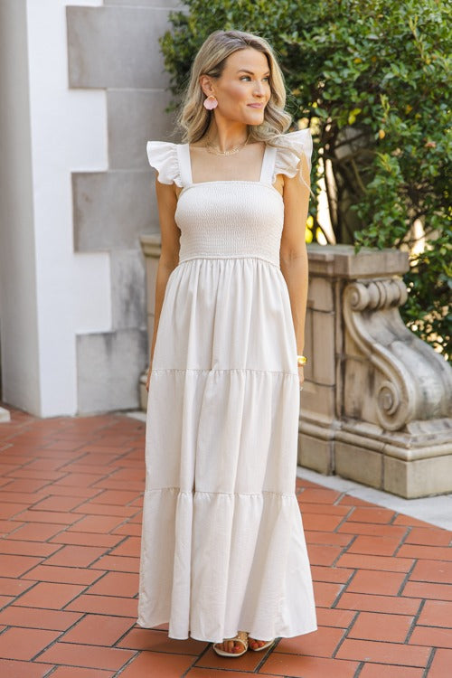 Kara Smock Maxi, Lt. Taupe