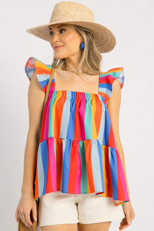 Rainbow Stripe Tank, Multi