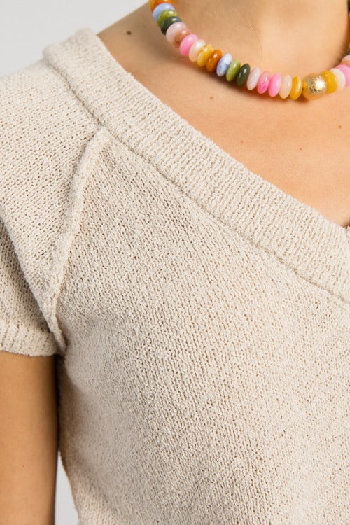 Gloria Sweater Top, Oatmeal
