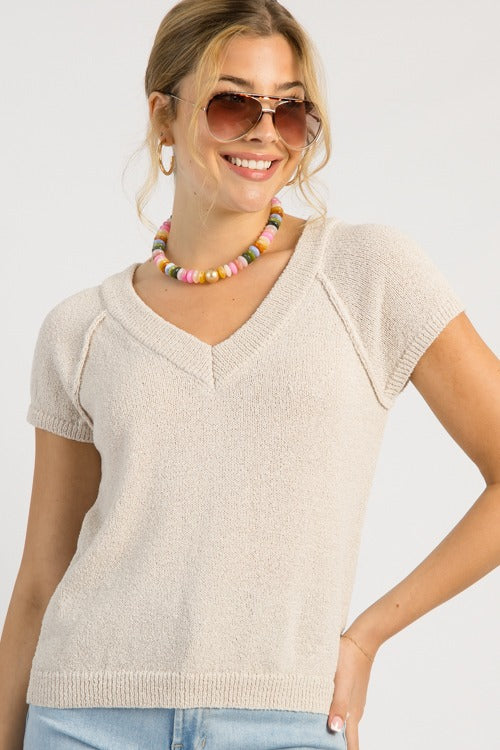 Gloria Sweater Top, Oatmeal