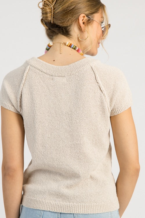 Gloria Sweater Top, Oatmeal
