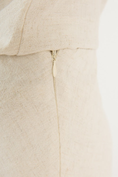 Laced Embroidery Linen Set, Taupe