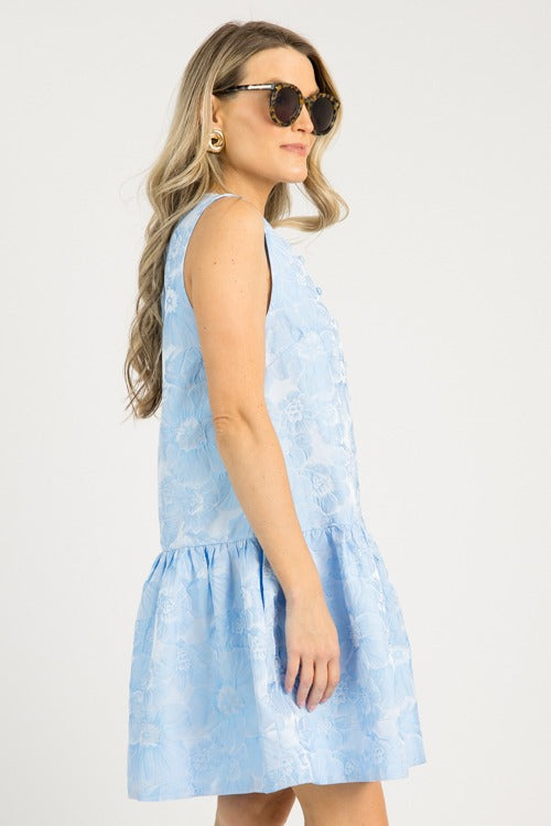 Floral Elegance Dress, Blue