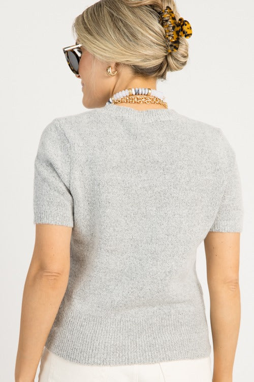 Denise Sweater, Heather Grey