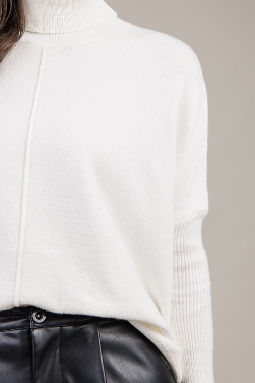 Sawyer Turtleneck Sweater, Ivory