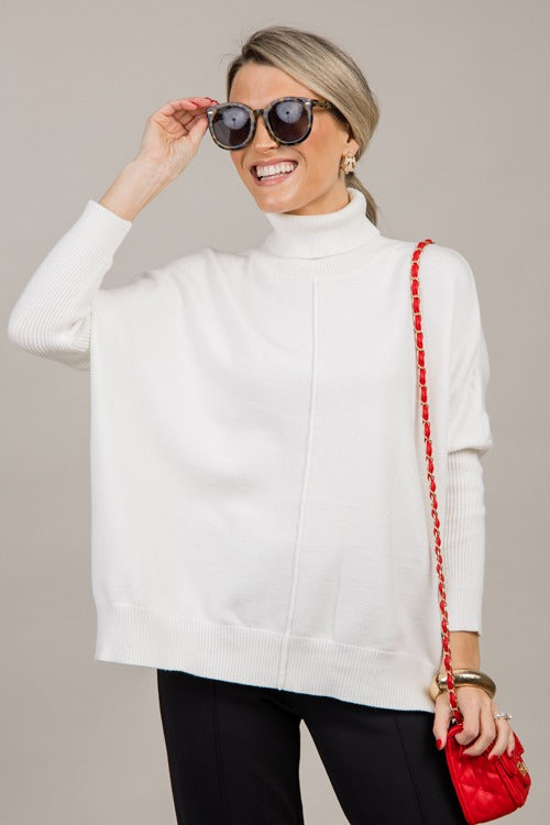 Sawyer Turtleneck Sweater, Ivory
