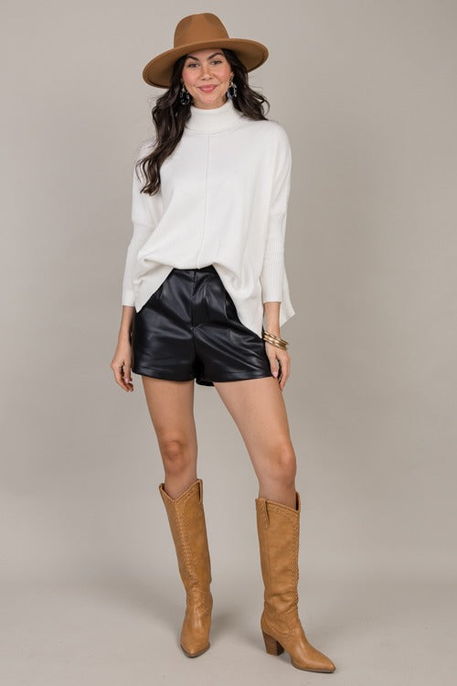 Sawyer Turtleneck Sweater, Ivory