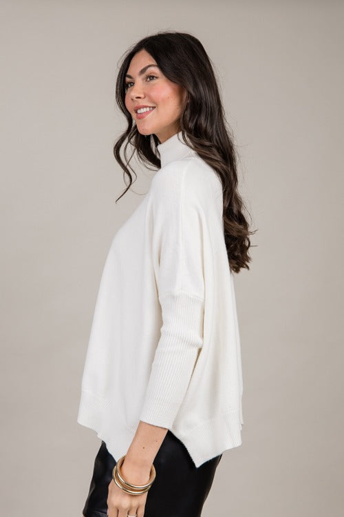 Sawyer Turtleneck Sweater, Ivory