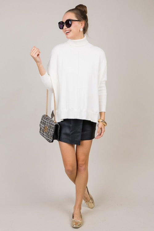 Sawyer Turtleneck Sweater, Ivory