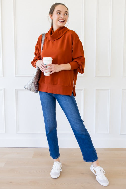 Can't Resist Zip Tunic, Rust