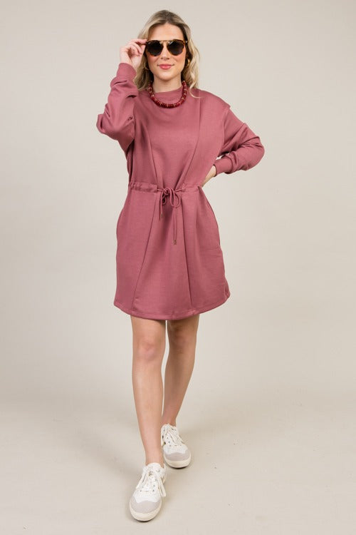 Weekender Draw Waist Dress, Rose Clay